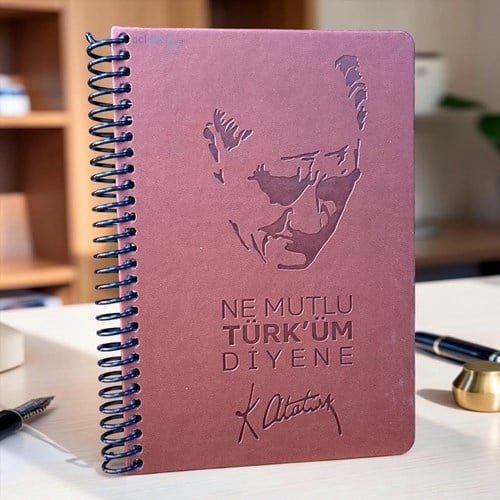 Gıpta Atatürk Spiralli Sert Kapak Defter 17x24 120 Çizgili