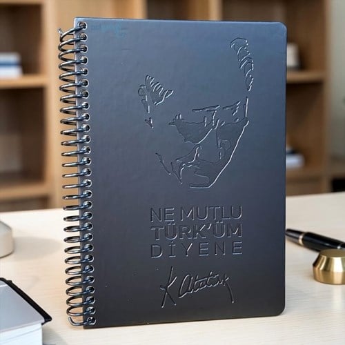 Gıpta Atatürk Spiralli Sert Kapak Defter 17x24 120 Çizgili