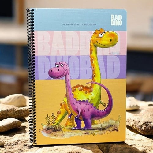 Gıpta Bad Dino Spiralli Karton Kapak Defter A4 80 Kareli