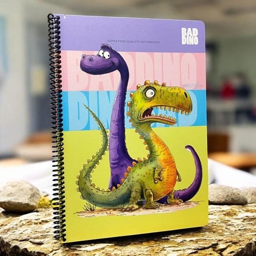 Gıpta Bad Dino Spiralli Karton Kapak Defter A4 80 Kareli