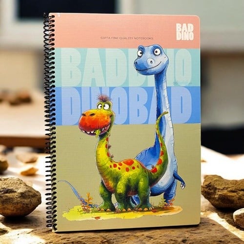 Gıpta Bad Dino Spiralli Karton Kapak Defter A4 80 Kareli