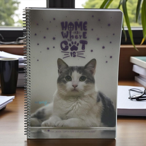 Gıpta Cat Book Sipiralli Sert Kapak 80 Yaprak A4 Kareli Defter