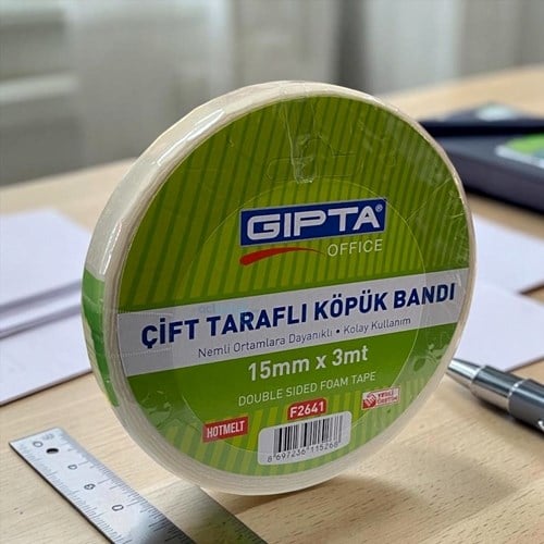 Gıpta Çift Taraflı Köpük Montaj Bandı 15mmx3mt
