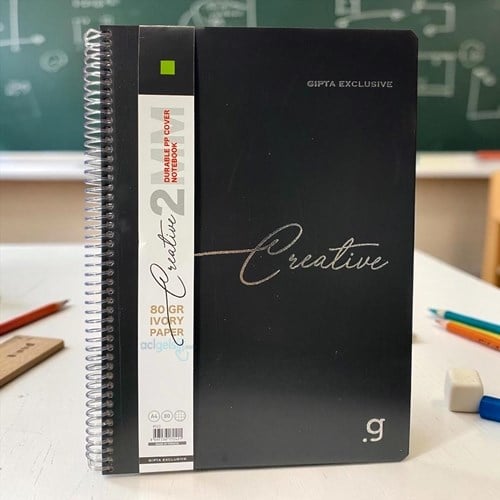 Gıpta Creative Spiralli A4 80 Yaprak Çizgili Ivory Defter