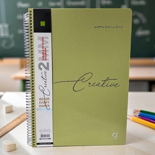 Gıpta Creative Spiralli A4 80 Yaprak Kareli Ivory Defter