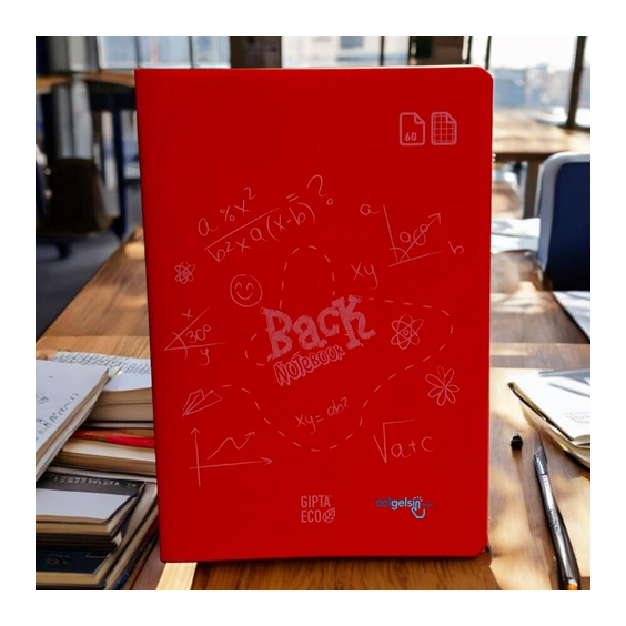 Gıpta Eco Back Dikişli Defter A5 60 Yaprak Kareli
