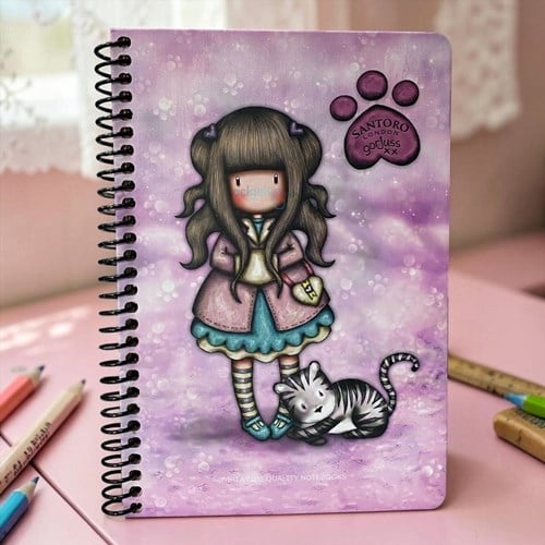 Gıpta Gorjuss Spiralli Sert Kapak Defter 17x27 80 Yp Çizgili