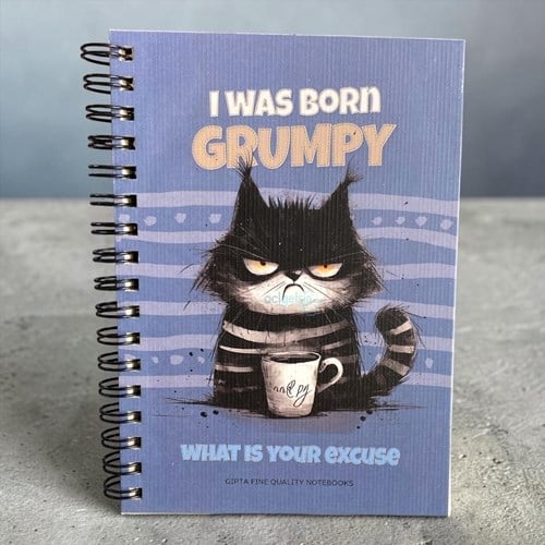 Gıpta Grumpy Notes Spiralli A6 Defter 80 Yaprak Kareli