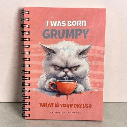 Gıpta Grumpy Notes Spiralli A6 Defter 80 Yaprak Kareli