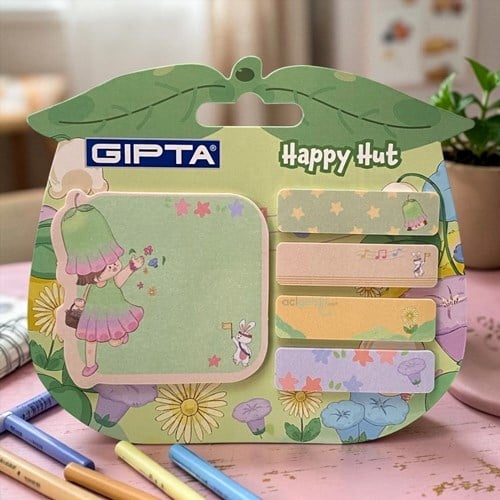 Gıpta Happy Hut Yapışkanlı Not Kağıdı 5 Desenli