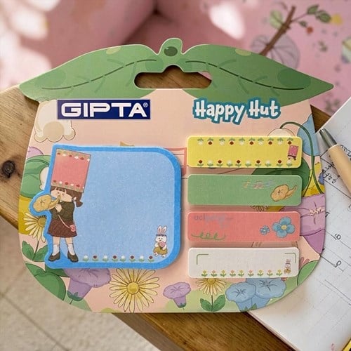 Gıpta Happy Hut Yapışkanlı Not Kağıdı 5 Desenli
