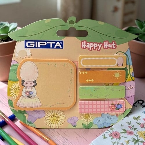 Gıpta Happy Hut Yapışkanlı Not Kağıdı 5 Desenli
