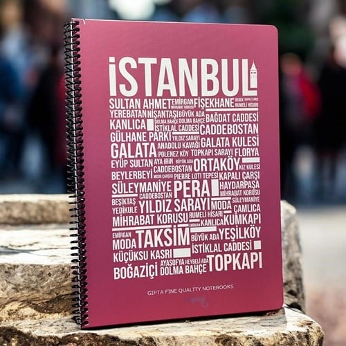 Gıpta İstanbul Spiralli Karton Kapak Defter A4 80 Çizgili