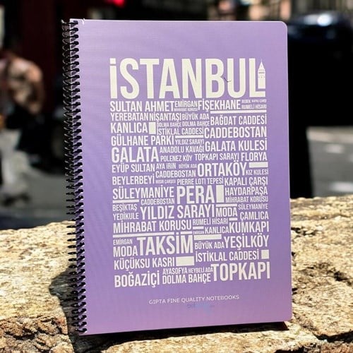 Gıpta İstanbul Spiralli Karton Kapak Defter A4 80 Kareli