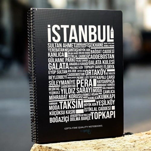 Gıpta İstanbul Spiralli Karton Kapak Defter A4 80 Çizgili