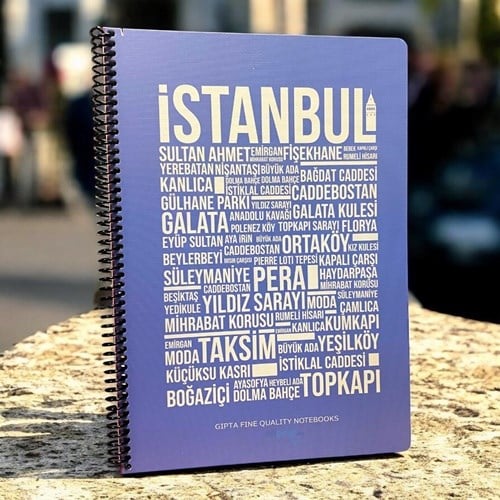 Gıpta İstanbul Spiralli Karton Kapak Defter A4 80 Kareli