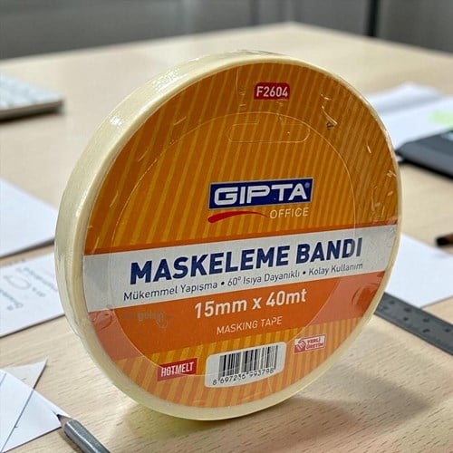 Gıpta Kağıt Bant Maskeleme Bandı 15mmx40mt