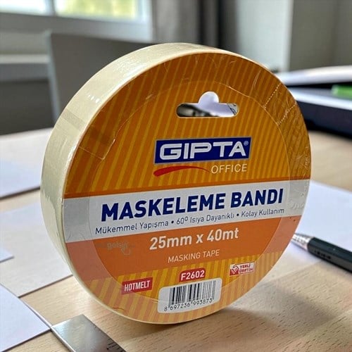 Gıpta Kağıt Bant Maskeleme Bandı 25mmx40mt