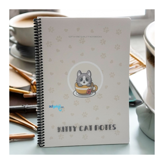 Gıpta Kitty Cat Spralli Defter A4 80 Yaprak Çizgili