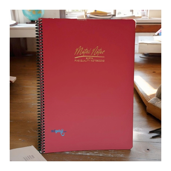 Gıpta Metal Notes Sipiralli Defter A4 80 Yaprak Kareli