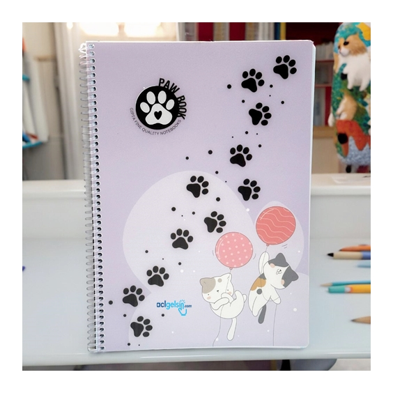 Gıpta Paw Book Spralli Defter A4 80 Yaprak Çizgili