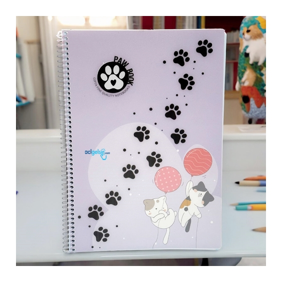 Gıpta Paw Spralli Defter A4 80 Yaprak Kareli