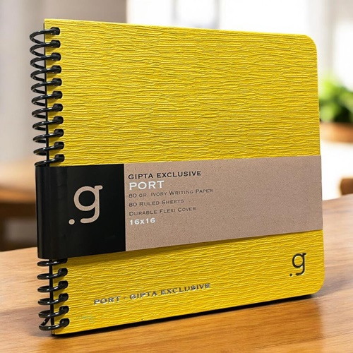 Gıpta Port Spiralli Flexi Kapak Defter 16x16 80 Yp. Çizgili
