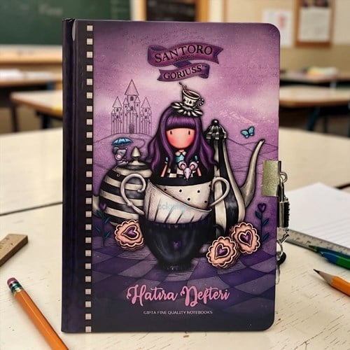 Gıpta Santoro Gorjuss Kilitli Hatıra Defteri 14x20 Cm 96 Yaprak Çizgili