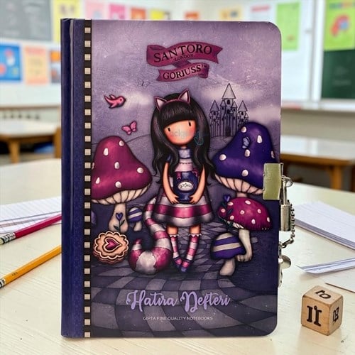 Gıpta Santoro Gorjuss Kilitli Hatıra Defteri 14x20 Cm 96 Yaprak Çizgili