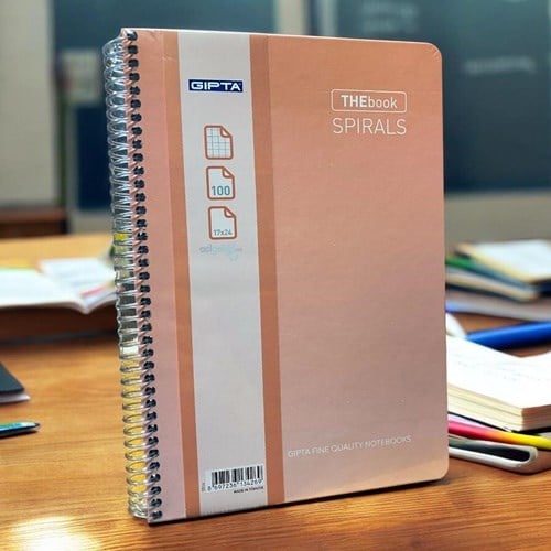 Gıpta Thebook Spirals Spiralli Sert Kapak Defter 17x24 100 Yaprak Kareli