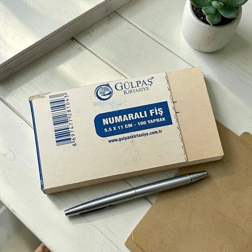 Gülpaş Küçük Numaralı Fiş 100 Yaprak 5,5x11 Cm