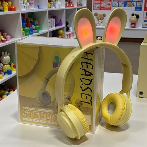 Headphone Katlanabilir Kulak Üstü Bluetooth Işıklı Kulaklık Sarı