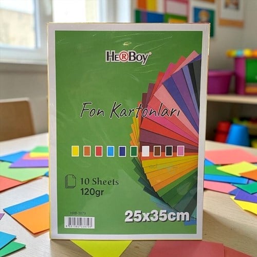 Herboy Fon Kartonu 120 Gr 25x35 Cm Karışık Renk 10 Lu Poşet