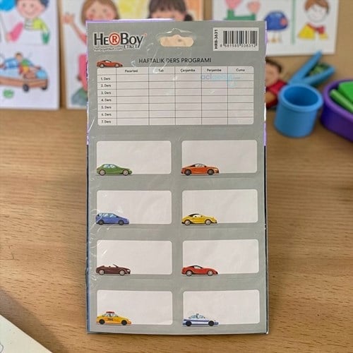 Herboy Haftalık Ders Programlı Okul Etiketi 3 Yaprak