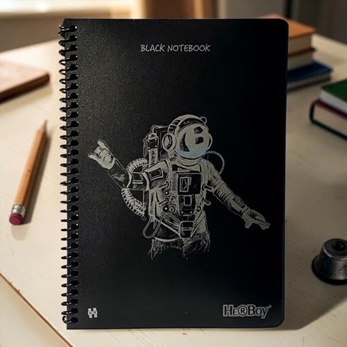 Herboy Sipiralli Pp Kapak A5 Siyah Defter 50 Sayfa