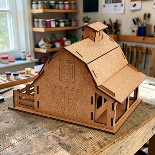 Hobi Maketim Ahır Modeli Ahşap Maket