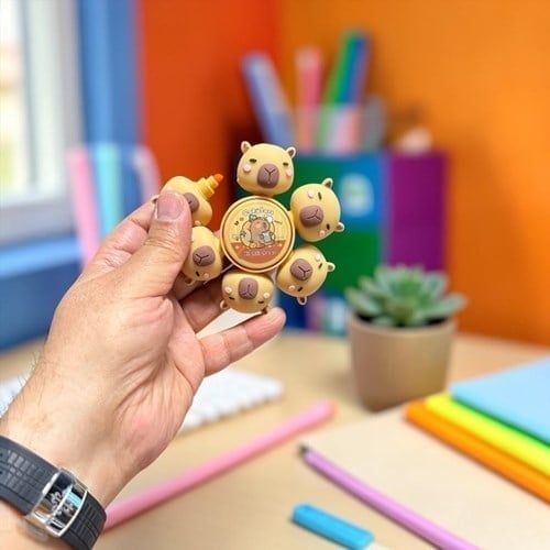 Joyland Stres Çarkı 6'lı Fosforlu Kalem Seti Capybara