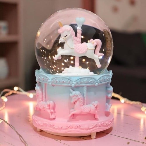 Kar Küresi Mini Işıklı Unicorn