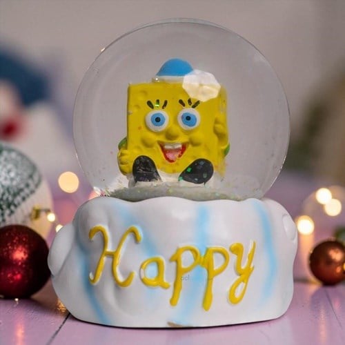 Kar Küresi Sünger Bob Mini Işıklı
