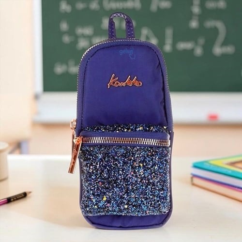 Kaukko Bright Junior Bag Kalem Çantası(taşlı Lacivert)k2719