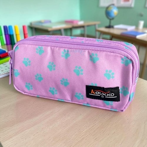 Kaukko Çift Bölmeli Kalem Çantası Desenli K2457