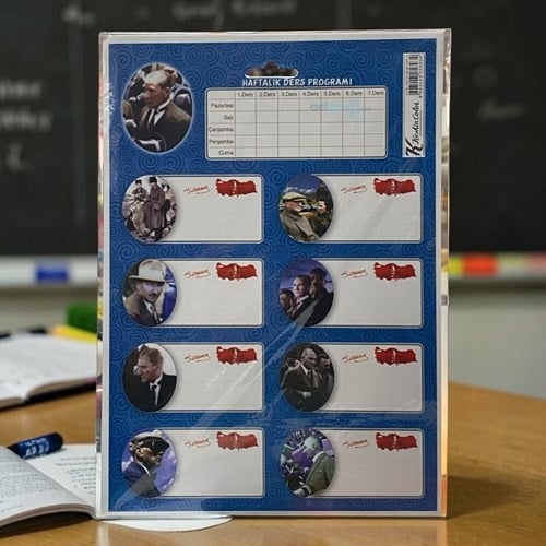 Keskin Atatürk Ders Programılı Okul Etiketi 3 Yaprak