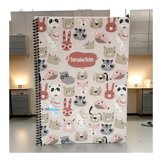 Keskin Color Animal Friendsspralli Defter A4 80 Yaprak Çizgili