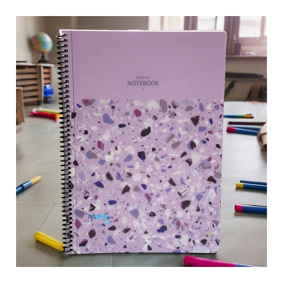 Keskin Color Terazzo Spiralli Defter A4 80 Yaprak Çizgili