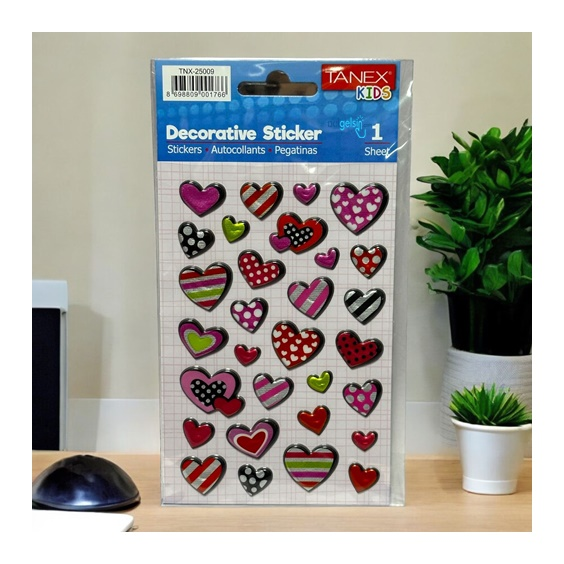 Kids Happy 3d Stickers Kalp Serisi Etiket 25009