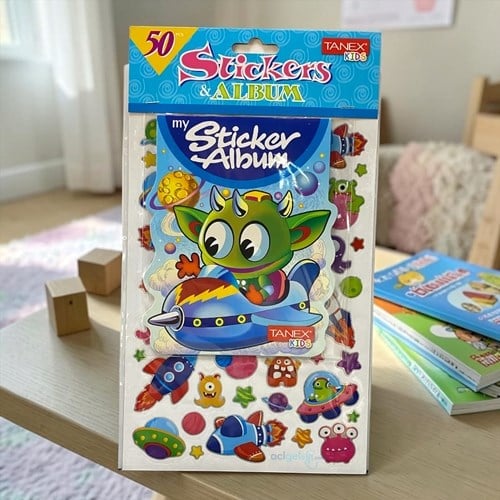 Kids Happy 3d Stickers Tatlı Uzay Canavarı Albüm Serisi 25455