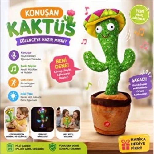 Konuşan Dans Eden Müzikli Kaktüs