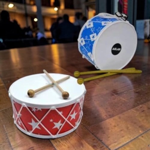 Küçük Boy 2 Tokmaklı Davul Oyuncak 16cm