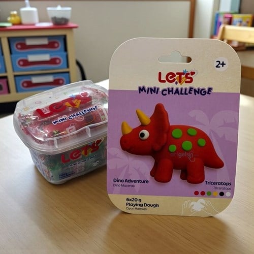Lets Oyun Hamuru Dino Macerası Triceratops 5 R. 80 Gr L01025