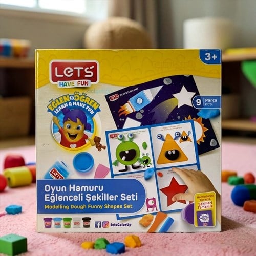 Lets Oyun Hamuru Seti Eğlenceli Şekiller 9 Parça